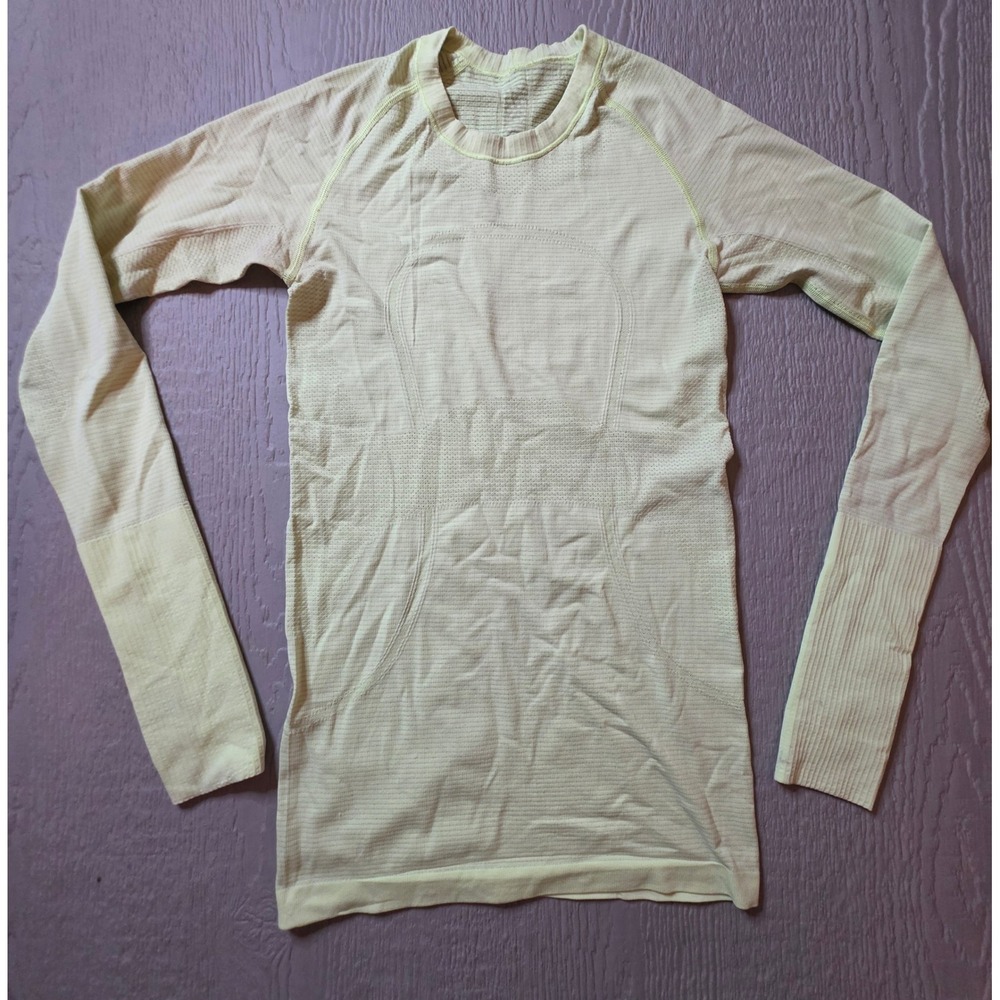 Lululemon Swiftly Tech Long Sleeve 2.0 Shirt Yellow Size 4 Running Top
